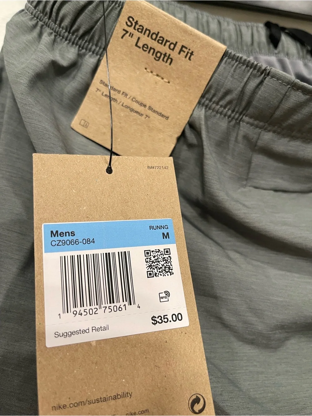 Nike Men’s Gray Athletic Training Shorts with Black Drawstring